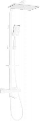 Mexen CQ54  un set de Cada- dus  cu cap de  dus  cu efect de ploaie si  robinet termostatic ,  alb/chrom - 779105495-21