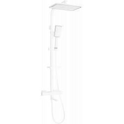 Mexen CQ54  un set de Cada- dus  cu cap de  dus  cu efect de ploaie si  robinet termostatic ,  alb/chrom - 779105495-21 Baterie de dus 467680 Mexen