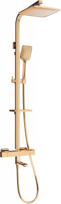 Mexen CQ62  un set de Cada- dus  cu cap de  dus  cu efect de ploaie si  robinet termostatic , rose auriu - 779106295-60
