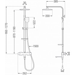 Mexen CQ62  un set de Cada- dus  cu cap de  dus  cu efect de ploaie si  robinet termostatic , grafit - 779106295-66