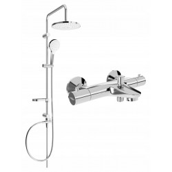 Mexen Erik un set de Cada- dus  cu cap de  dus  cu efect de ploaie si  baterie termostatica  pentru baie Nox, chrom - 77350205-00 Baterie de dus 467680 Mexen