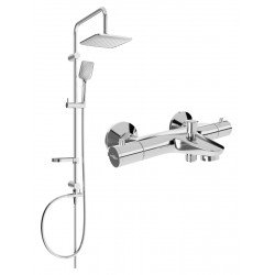 Mexen Sven un set de Cada- dus  cu cap de  dus  cu efect de ploaie si  baterie termostatica  pentru baie Nox, chrom - 77350262-00 Baterie de dus 467680 Mexen