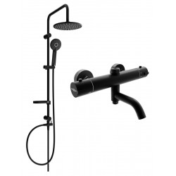 Mexen Carl set Cada- dus  cu cap de  dus  cu efect de ploaie si  baterie termostatica  Cada- dus   Kai,  negru - 77900240-70 Baterie de dus 467680 Mexen