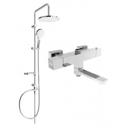 Mexen Erik set Cada- dus  cu cap de  dus  cu efect de ploaie si  baterie termostatica  Cada- dus   Cube, chrom - 77910205-00 Baterie de dus 467680 Mexen