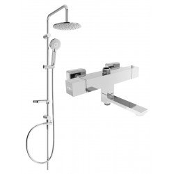 Mexen Carl set Cada- dus  cu cap de  dus  cu efect de ploaie si  baterie termostatica  Cada- dus   Cube, chrom - 77910240-00 Baterie de dus 467680 Mexen