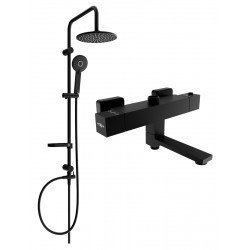 Mexen Carl set Cada- dus  cu cap de  dus  cu efect de ploaie si  baterie termostatica  Cada- dus   Cube,  negru - 77910240-70 Baterie de dus 467680 Mexen
