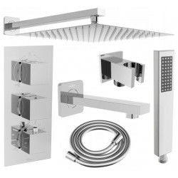 Mexen Cube DR02  set de Cada si   dus  ascuns cu cap de  dus  cu efect de ploaie 30 cm, chrom - 77503DR0230-00 Baterie de dus 467680 Mexen