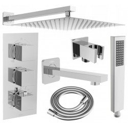 Mexen Cube DR02  set de Cada si   dus  ascuns cu cap de  dus  cu efect de ploaie 30 cm, chrom - 77503DR0230-00