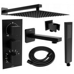Mexen Cube DR02  set de Cada si   dus  ascuns cu cap de  dus  cu efect de ploaie 30 cm,  negru - 77503DR0230-70 Baterie de dus 467680 Mexen