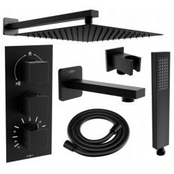 Mexen Cube DR02  set de Cada si   dus  ascuns cu cap de  dus  cu efect de ploaie 25 cm,  negru - 77503DR0225-70 Baterie de dus 467680 Mexen