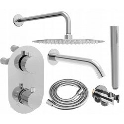 Mexen Kai DR70  set de Cada si   dus  ascuns cu cap de  dus  cu efect de ploaie 30 cm, chrom - 77602DR70301-00 Baterie de dus 467680 Mexen