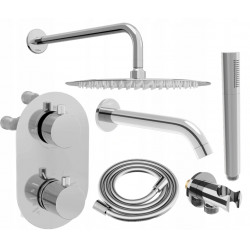 Mexen Kai DR70  set de Cada si   dus  ascuns cu cap de  dus  cu efect de ploaie 25 cm, chrom - 77602DR70251-00 Baterie de dus 467680 Mexen