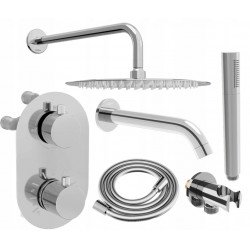 Mexen Kai DR70  set de Cada si   dus  ascuns cu cap de  dus  cu efect de ploaie 25 cm, chrom - 77602DR70251-00 Baterie de dus 467680 Mexen