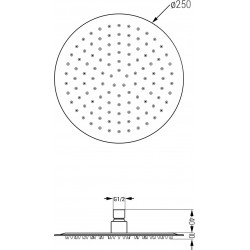 Mexen Kai DR70  set de Cada si   dus  ascuns cu cap de  dus  cu efect de ploaie 25 cm,  alb - 77602DR70251-20