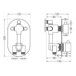 Mexen Kai DR70  set de Cada si   dus  ascuns cu cap de  dus  cu efect de ploaie 25 cm, grafit - 77602DR70251-66