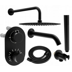 Mexen Kai DR70  set de Cada si   dus  ascuns cu cap de  dus  cu efect de ploaie 25 cm,  negru - 77602DR70251-70 Baterie de dus 467680 Mexen