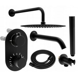 Mexen Kai DR70  set de Cada si   dus  ascuns cu cap de  dus  cu efect de ploaie 25 cm,  negru - 77602DR70251-70 Baterie de dus 467680 Mexen