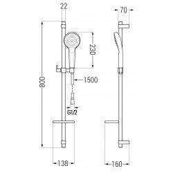 Mexen DQ05  set bara de  dus  ,auriu - 785054581-50