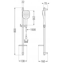 Mexen DQ17  set bara de  dus  ,  negru  - 785174581-70