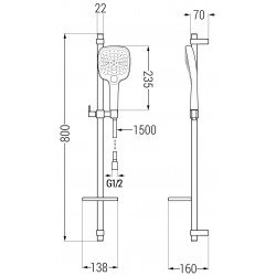 Mexen DQ17  set bara de  dus  ,  negru  - 785174581-70