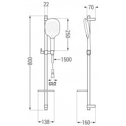 Mexen DQ22  set bara de  dus  ,  negru  - 785224581-70