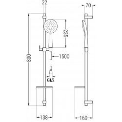 Mexen DQ67  set bara de  dus  ,  negru  - 785674581-70