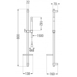Mexen DQ70  set bara de  dus  ,alb - 785704581-20