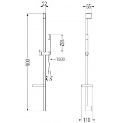 Mexen DS70  set bara de  dus  ,  negru  - 785704583-70