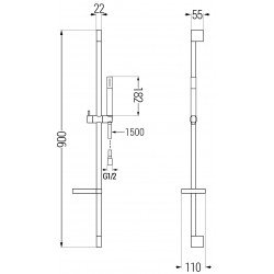 Mexen DS70  set bara de  dus  ,  negru  - 785704583-70