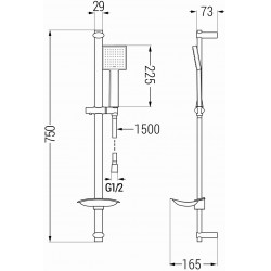 Mexen DB45  set bara de  dus  ,  negru  - 785454584-70