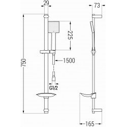 Mexen DB45  set bara de  dus  ,  negru  - 785454584-70
