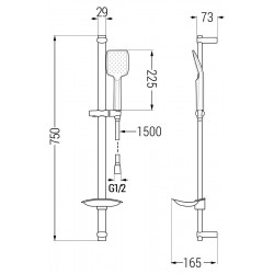Mexen DB62  set bara de  dus  ,  negru  - 785624584-70