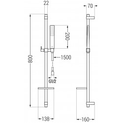 Mexen DQ72  set bara de  dus  ,  negru  - 785724581-70