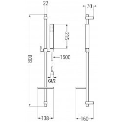 Mexen DQ77  set bara de  dus  ,  negru  - 785774581-70