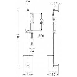 Mexen DQ49  set bara de  dus  ,alb - 785494581-25