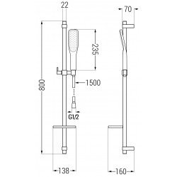 Mexen DQ49  set bara de  dus  ,alb - 785494581-25