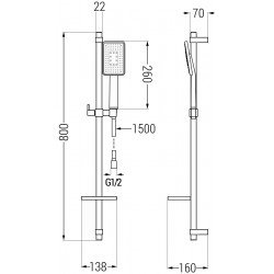 Mexen DQ54  set bara de  dus  ,alb - 785544581-21