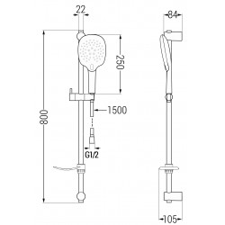 Mexen DF22  set bara de  dus  , chrom - 785224582-00