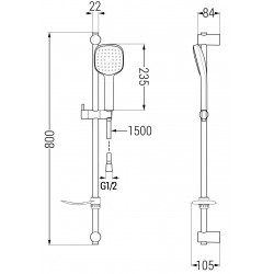 Mexen DF33  set bara de  dus  ,  negru  - 785334582-70