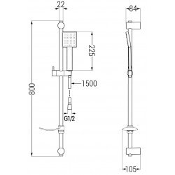 Mexen DF45  set bara de  dus  ,auriu - 785454582-50