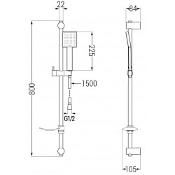 Mexen DF45  set bara de  dus  ,  negru  - 785454582-70