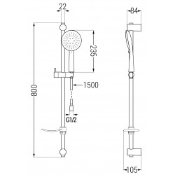 Mexen DF67  set bara de  dus  , chrom - 785674582-00