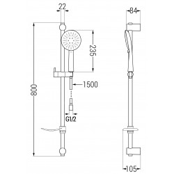 Mexen DF67  set bara de  dus  ,  negru  - 785674582-70