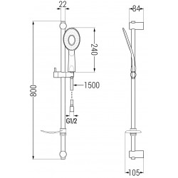 Mexen DF73  set bara de  dus  ,  negru  - 785734582-70