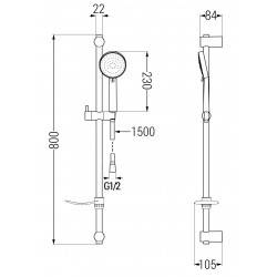 Mexen DF75  set bara de  dus  ,  negru  - 785754582-70
