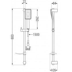 Mexen DF54  set bara de  dus  ,  negru  - 785544582-71