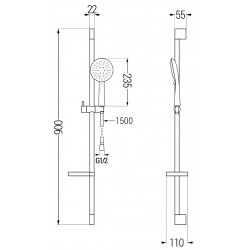 Mexen DS67  set bara de  dus  , chrom - 785674583-00