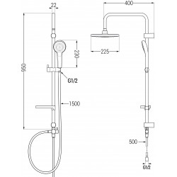 Mexen X05 Coloana  dus ,  chrom/alb - 798050591-00