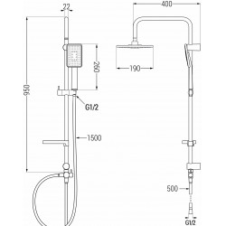 Mexen X54 Coloana  dus ,  alb/chrom - 798545491-21
