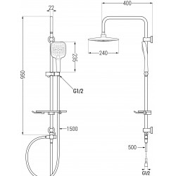 Mexen T17 Coloana  dus , chrom - 798171793-00